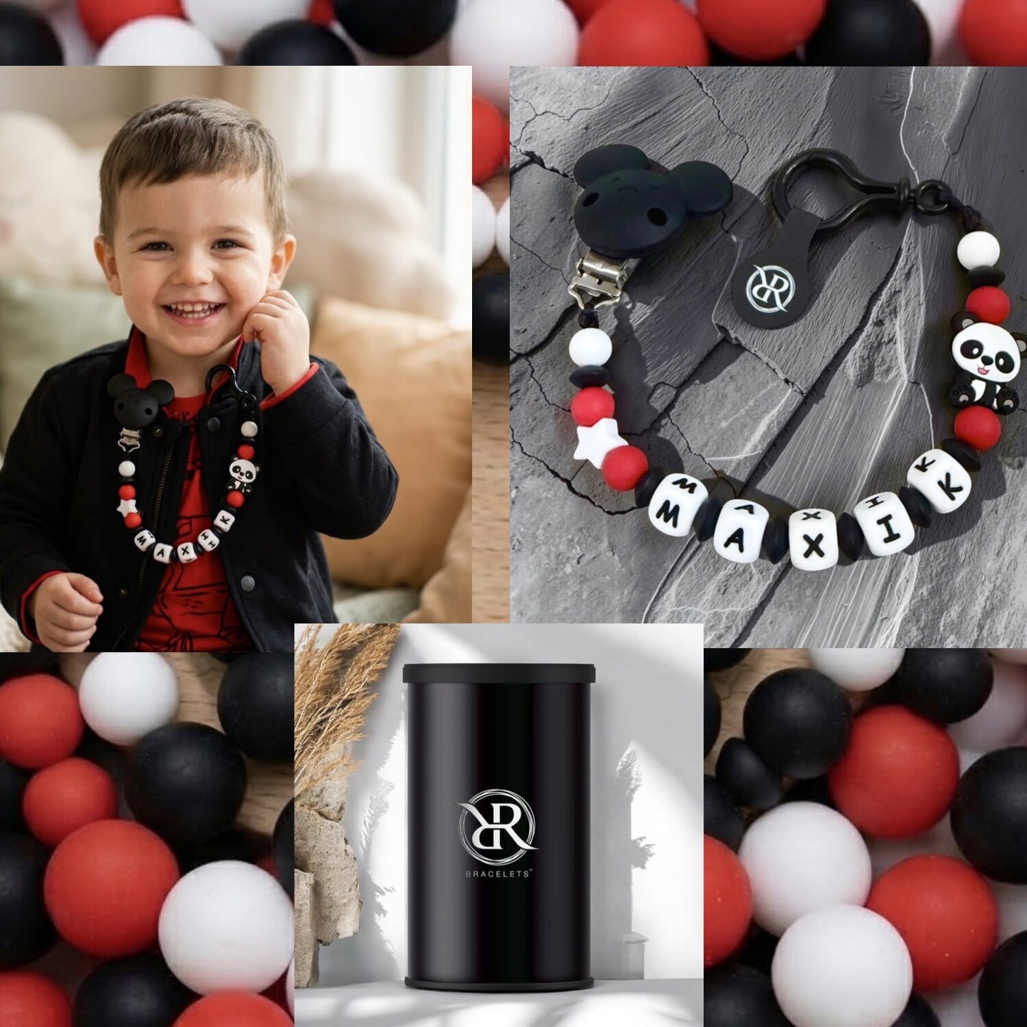 All-silicone dummy chain with a name of your choice