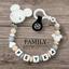 All-silicone pacifier chain mickey beige-white
