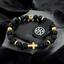 Bracelet made of natural stones with gold cross