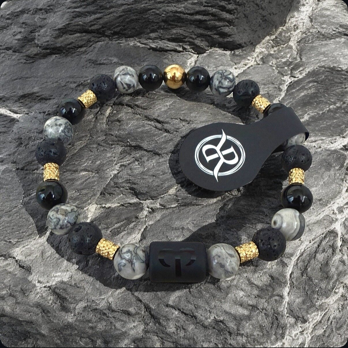 Bracelet with zodiac sign made of natural stones
