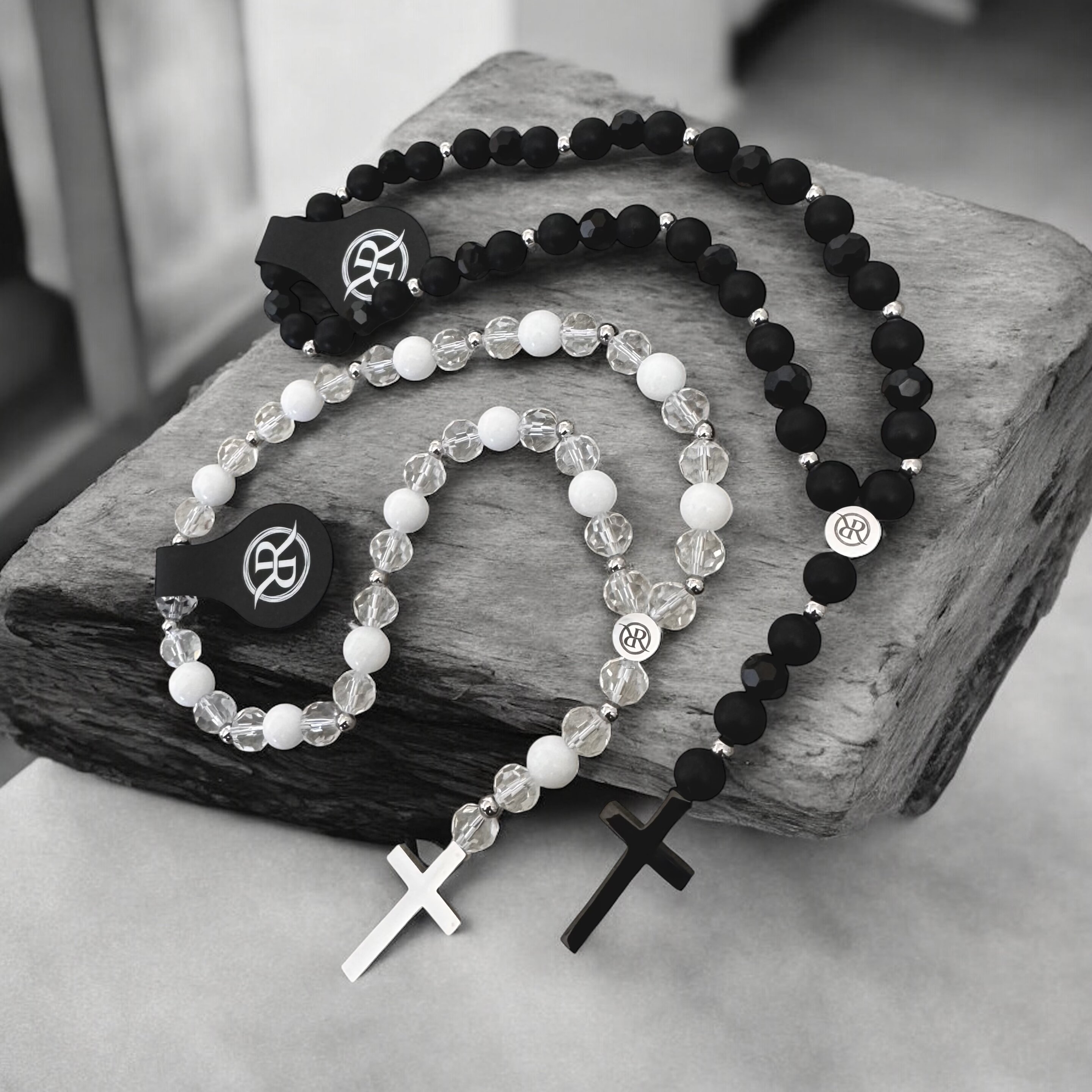 Car rosary MAJESTIC with angel and four-leaf clover