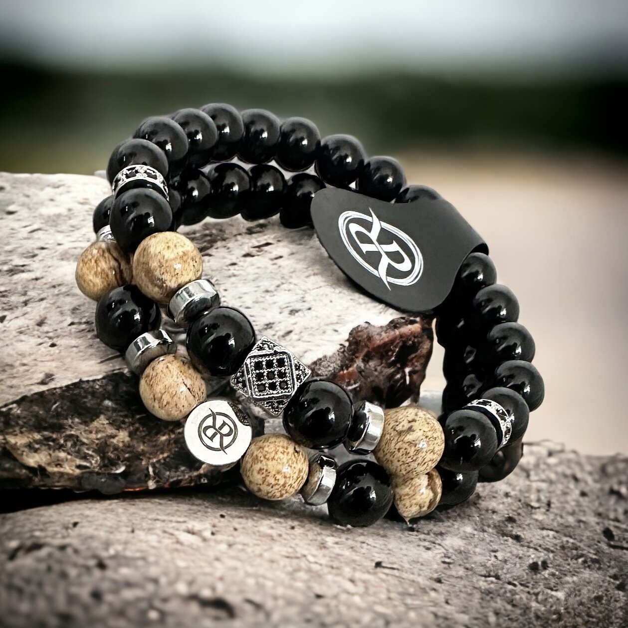 Combo of two natural stone bracelets