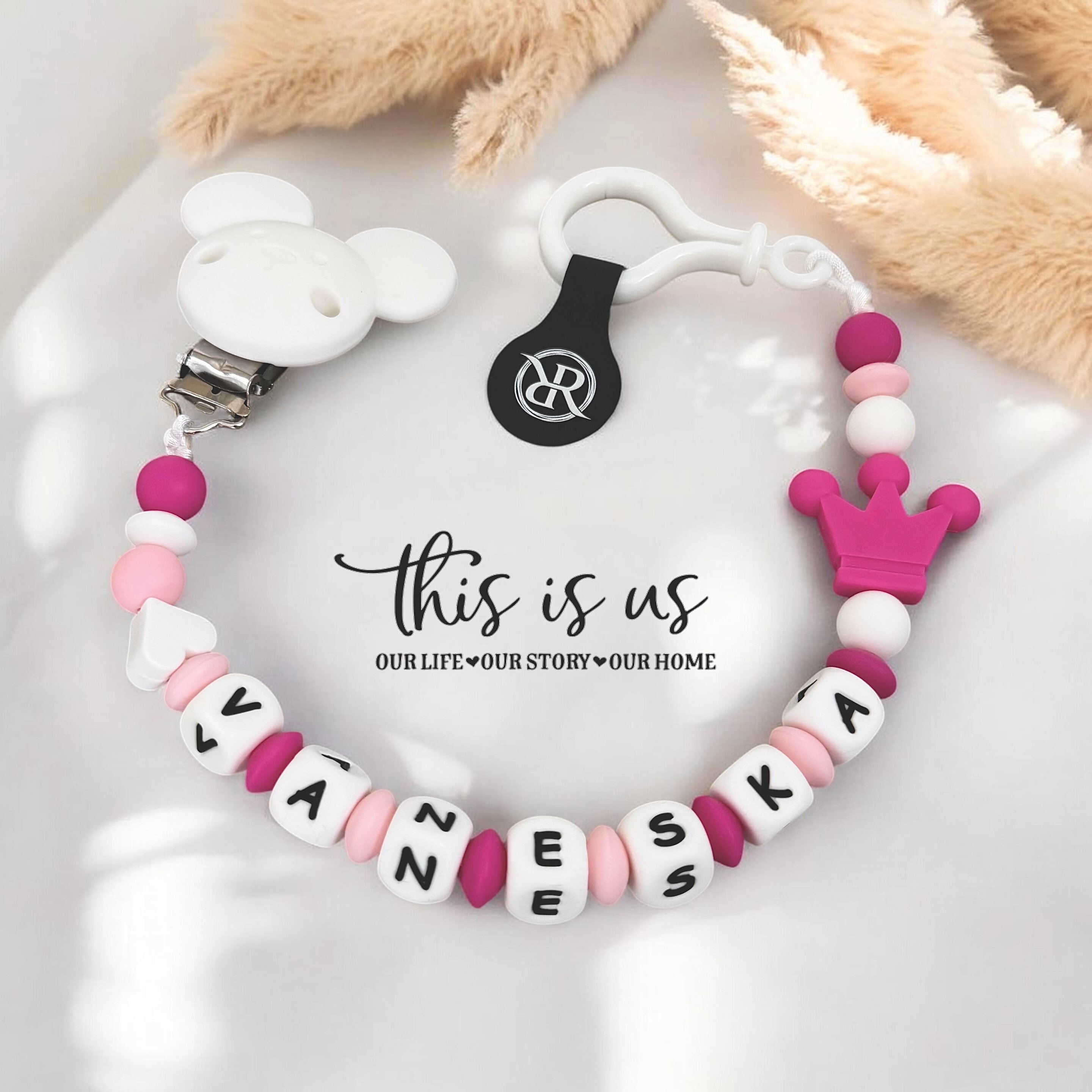 Full silicone mickey pacifier chain