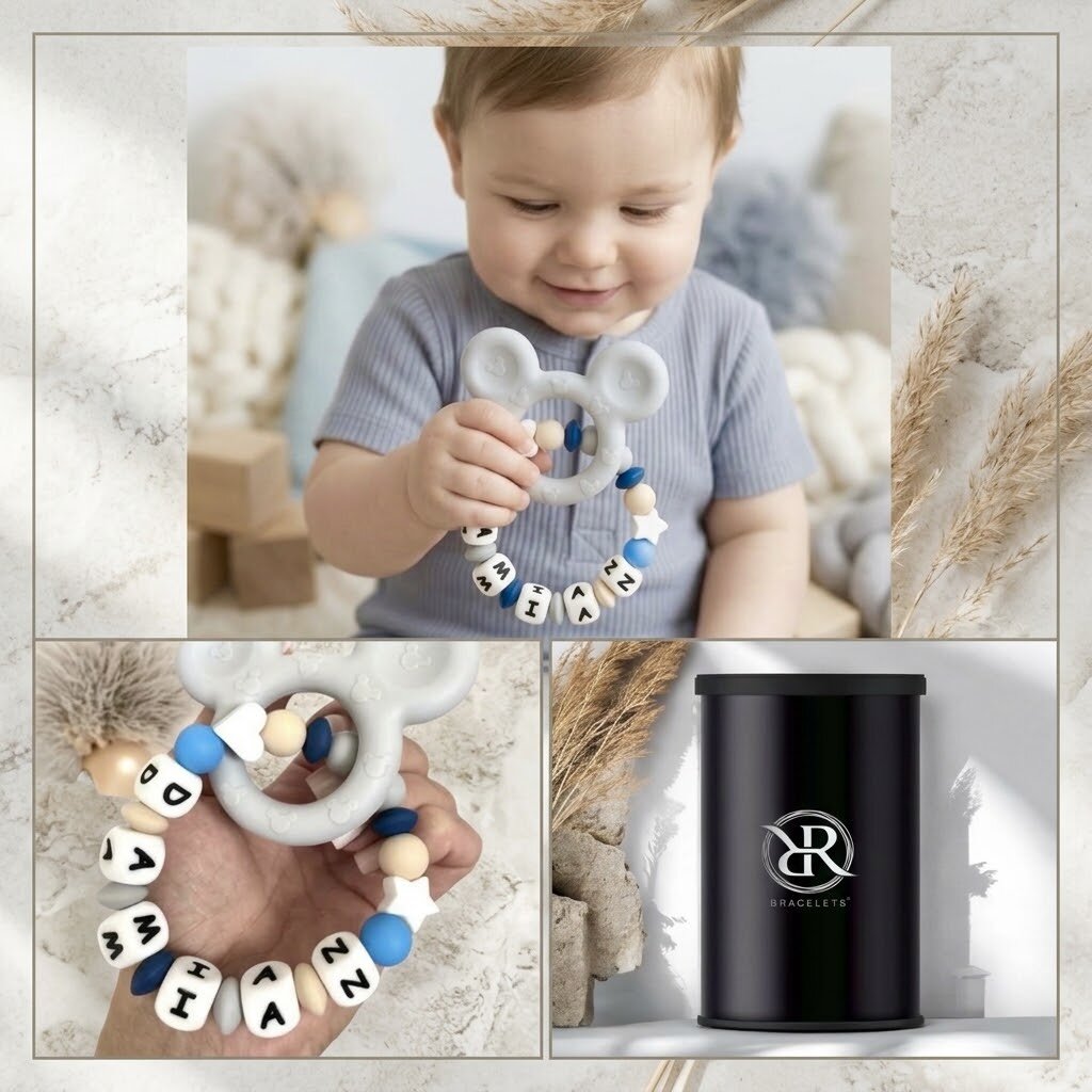Mickey hand-held teether with a name of your choice