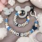 Miki full silicone pacifier chain and teether set