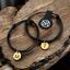 Two minimalist bracelets with gold lettering