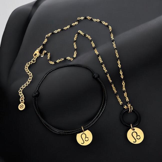 Minimalist Harmony necklace with zodiac sign bracelet