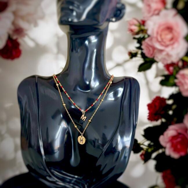 Minimalist Sunny necklaces with zodiac sign and initial