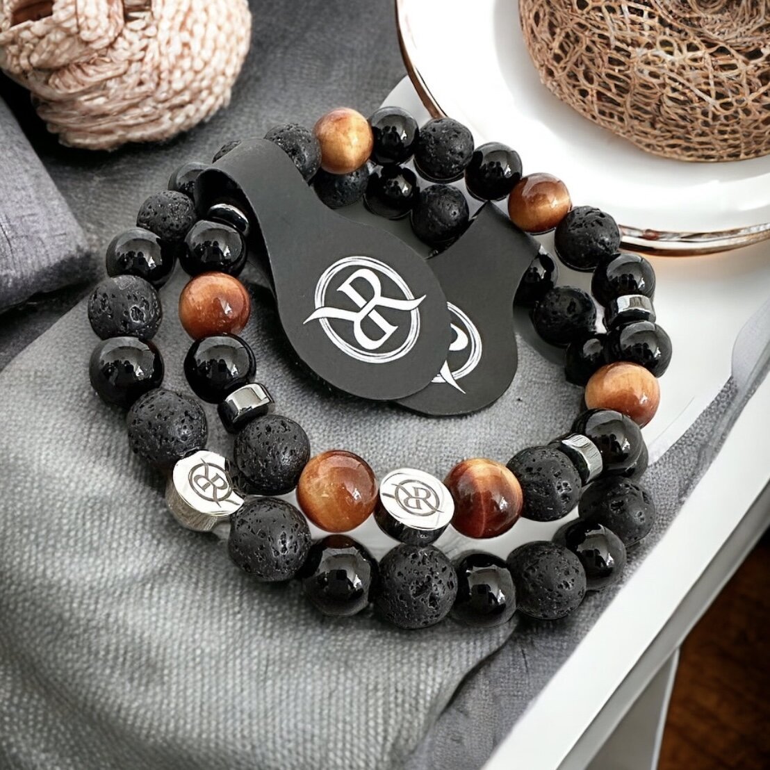 Partner bracelets made of natural stones